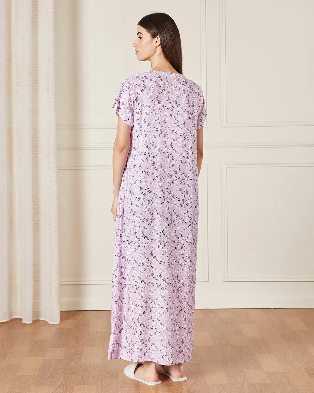 Women Purple Printed Nightgown sold by Redtag product image thumbnail 3