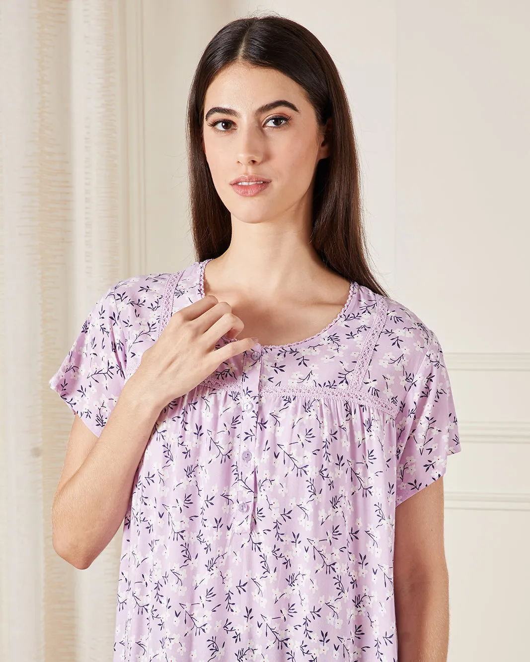 Women Purple Printed Nightgown sold by Redtag product image thumbnail 2