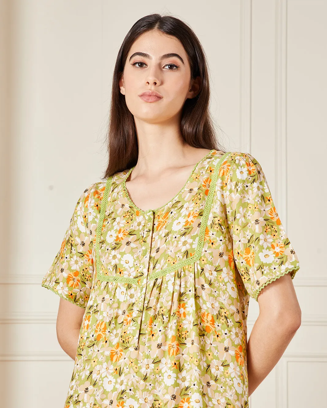 Women Yellow Printed Nightgown sold by Redtag product image thumbnail 2