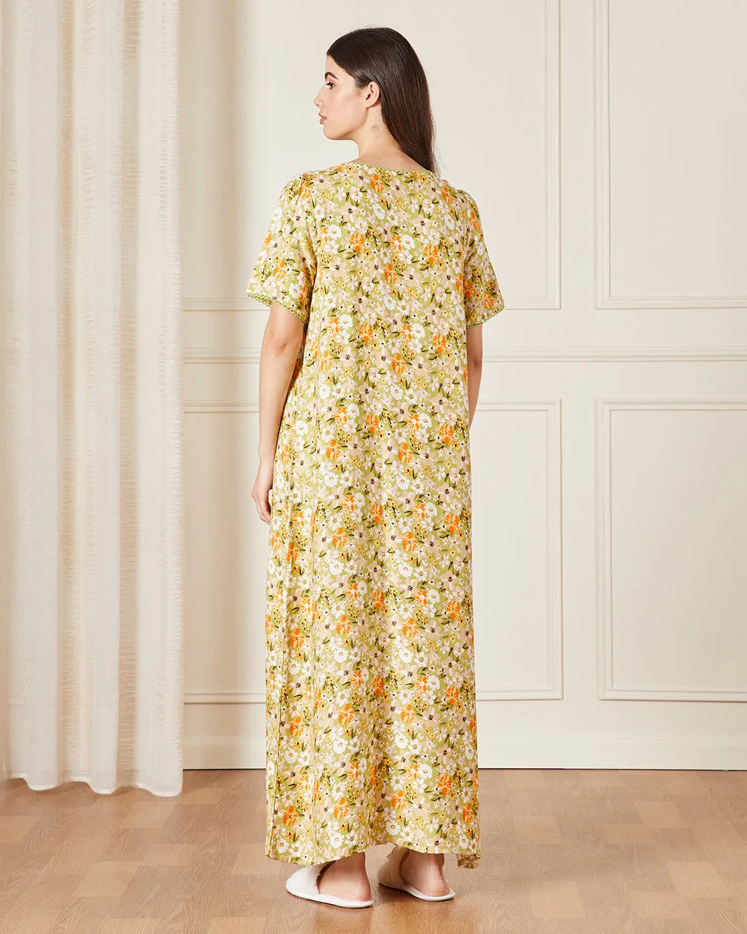 Women Yellow Printed Nightgown sold by Redtag product image thumbnail 3