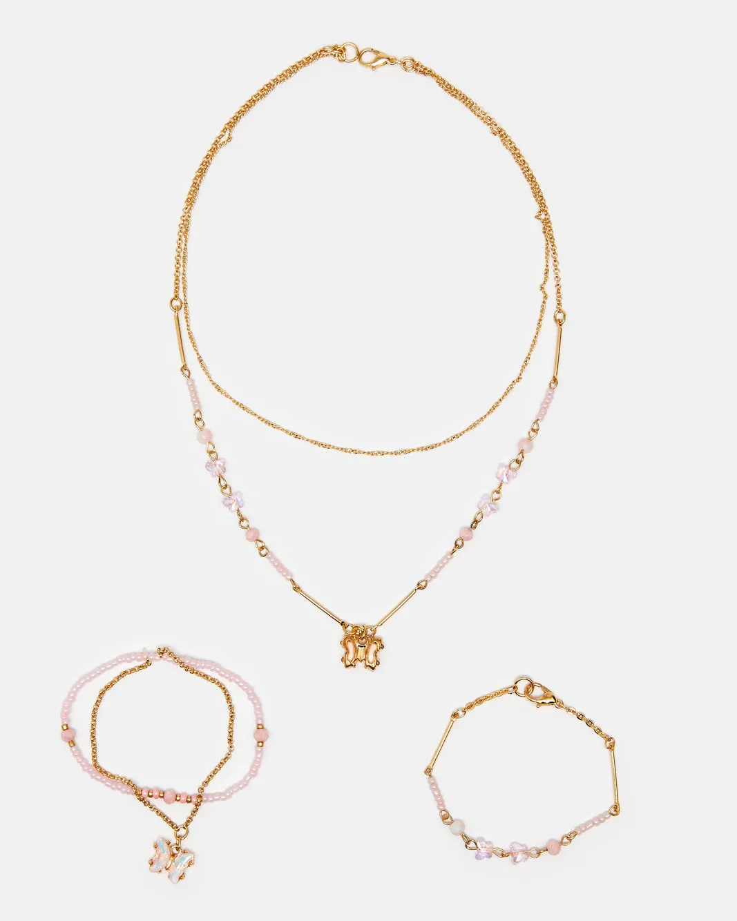 Girls Gold Embellished Necklace & Bracelets sold by Redtag