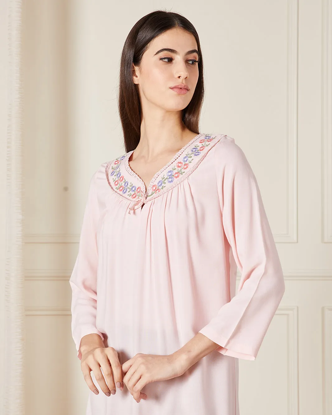 Women Pink Embordered Nightgown sold by Redtag product image thumbnail 2