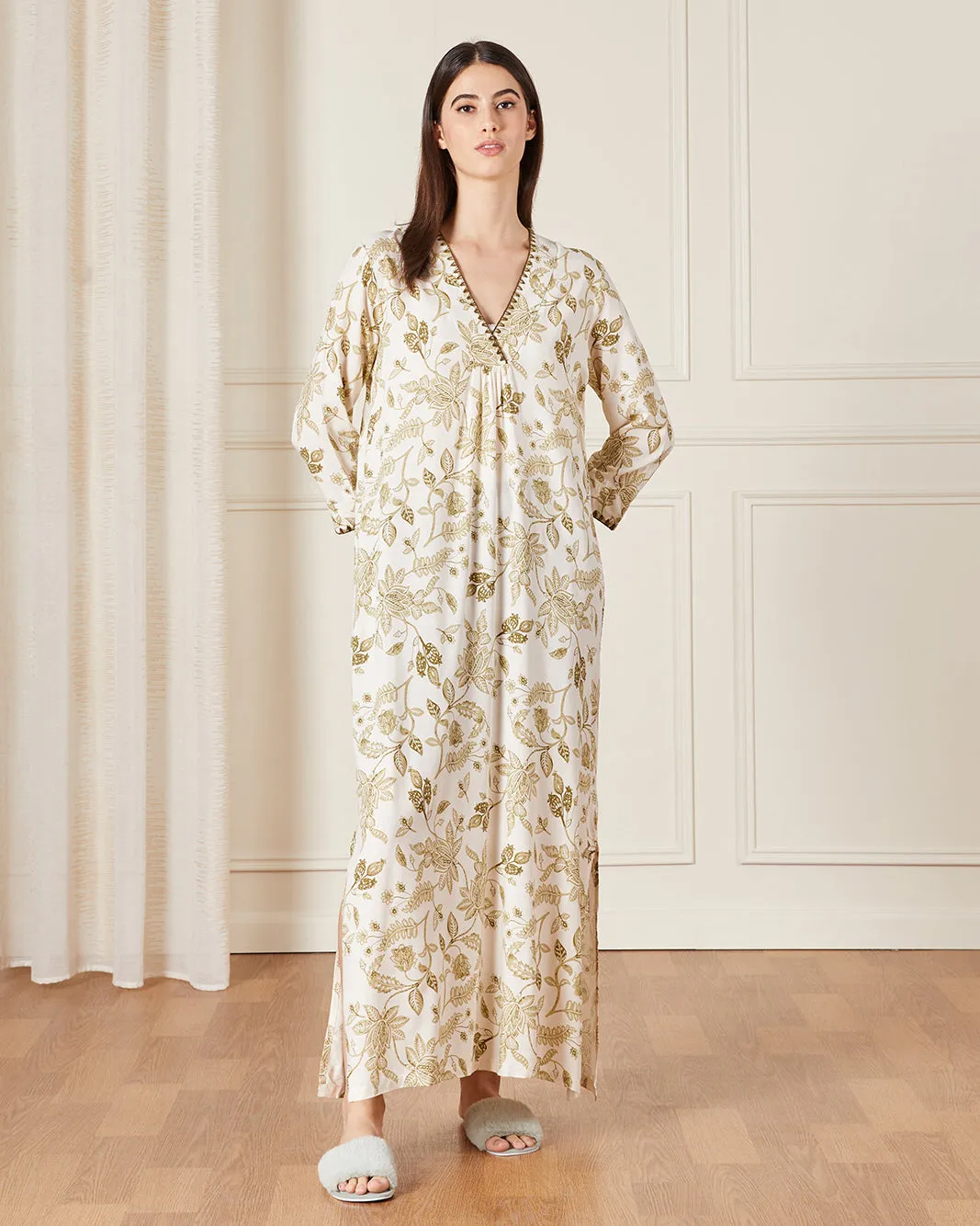 Women Beige Printed Nightgown sold by Redtag product image thumbnail 4