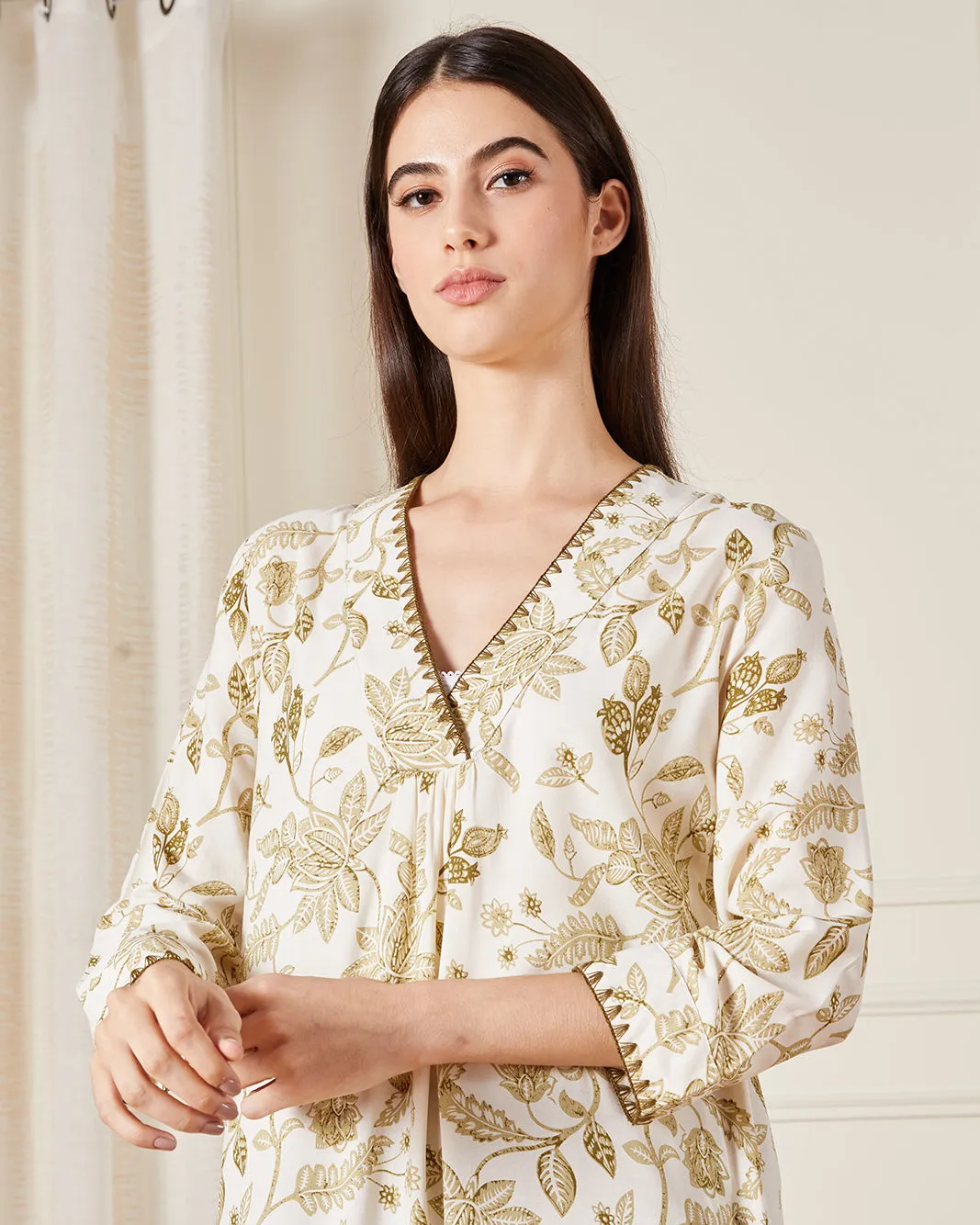 Women Beige Printed Nightgown sold by Redtag product image thumbnail 2