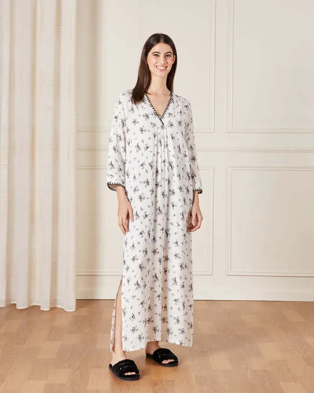 Women White Printed Nightgown sold by Redtag