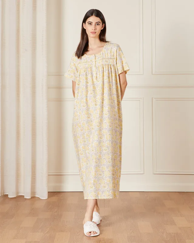 Women Yellow Printed Nightgown sold by Redtag