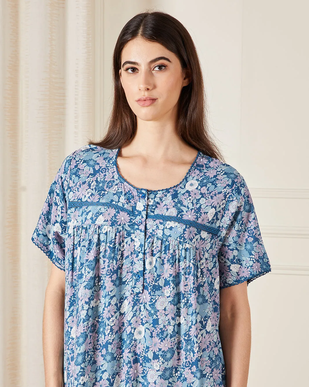 Women Blue Printed Nightgown sold by Redtag product image thumbnail 2