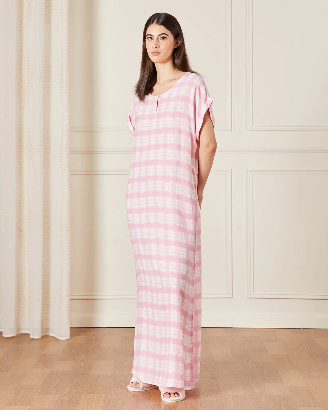 Women Pink Printed Nightgown sold by Redtag
