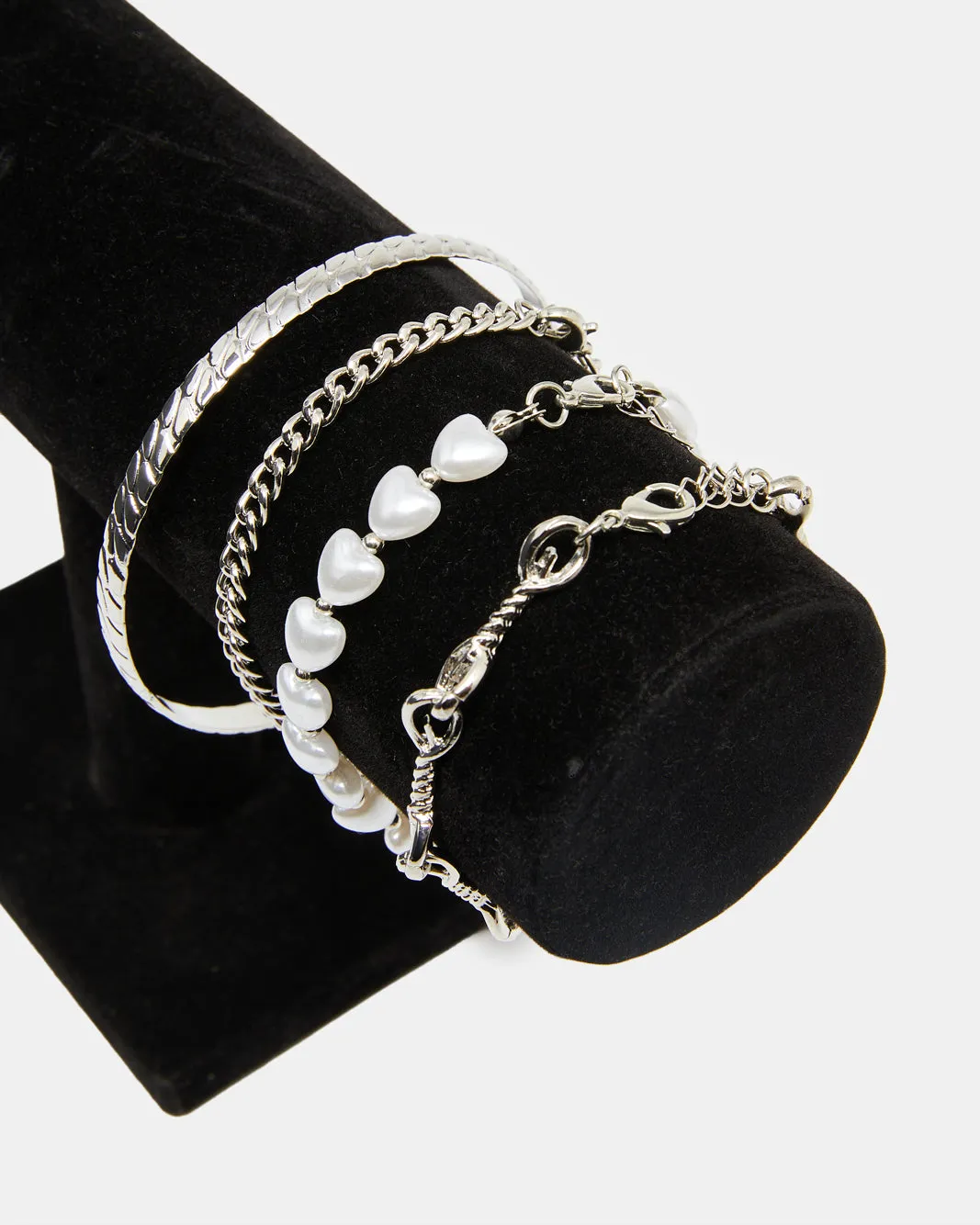 Women Silver Embellished Bracelet Set (Pack of 4) sold by Redtag product image thumbnail 2