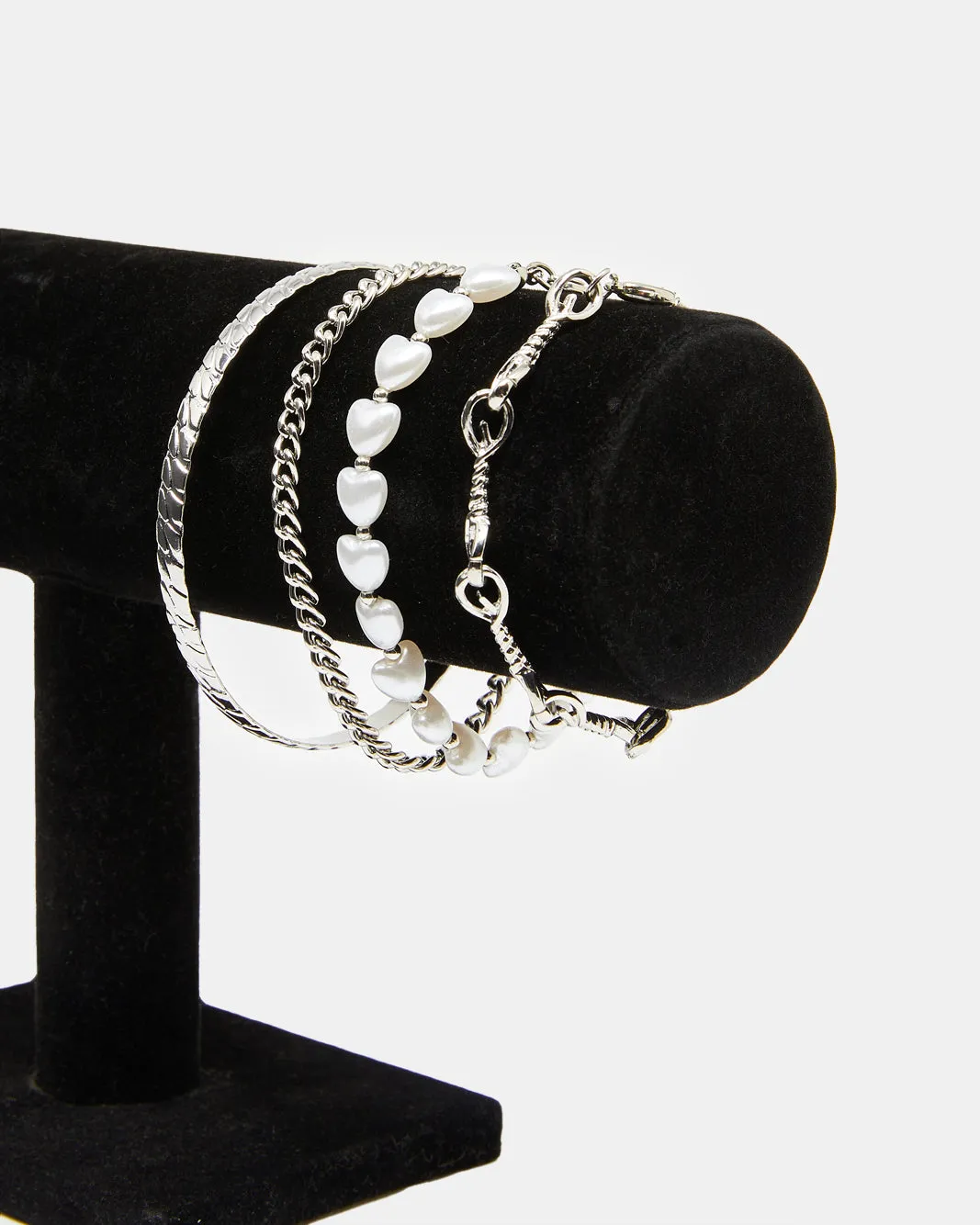 Women Silver Embellished Bracelet Set (Pack of 4) sold by Redtag