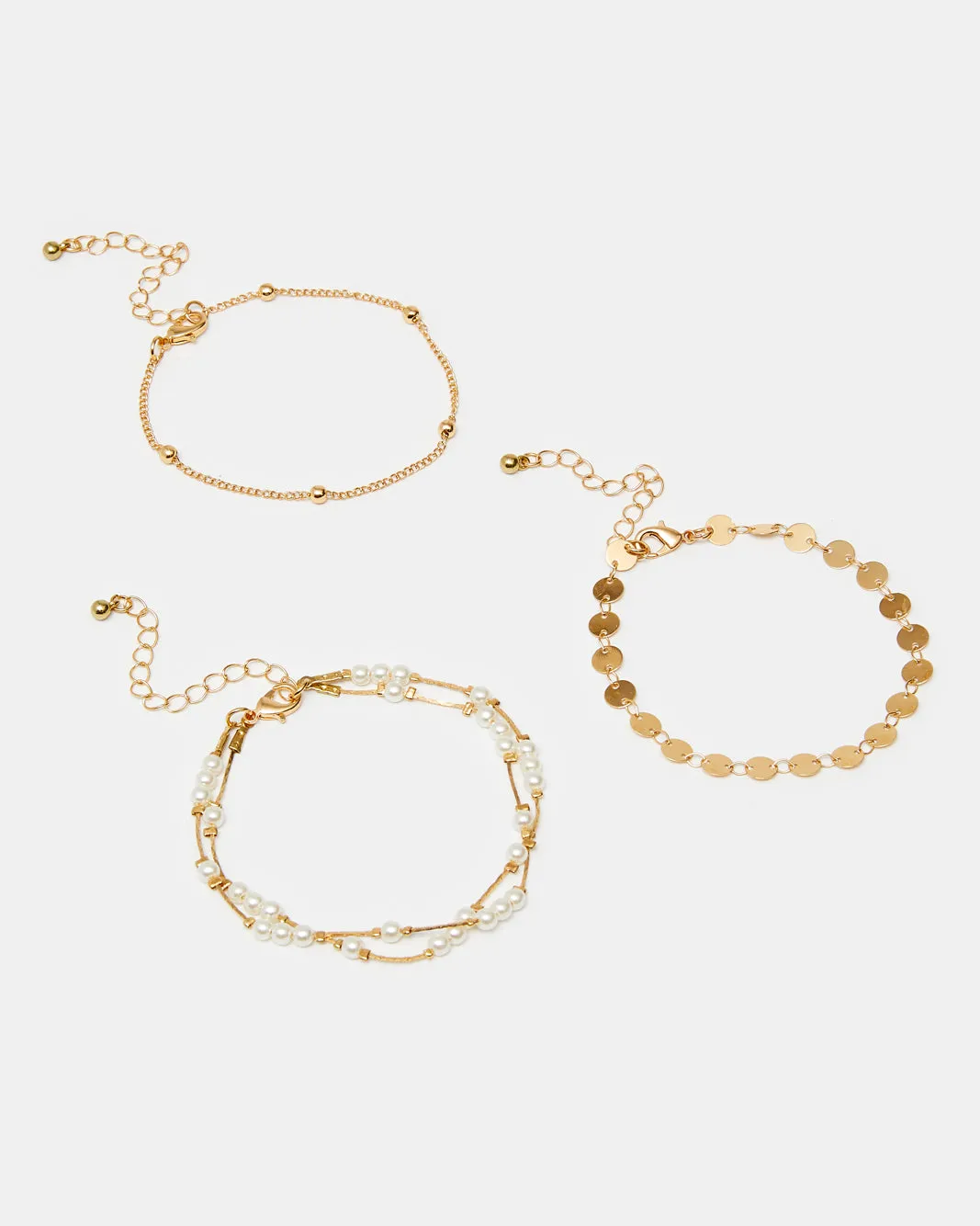 Women Gold Embellished Bracelet Set (Pack of 3) sold by Redtag