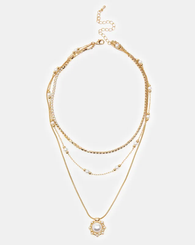Women Gold Layered Necklace sold by Redtag