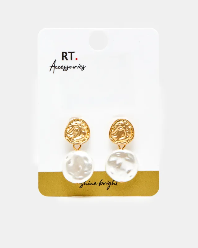 Women Gold Embellished Earrings sold by Redtag