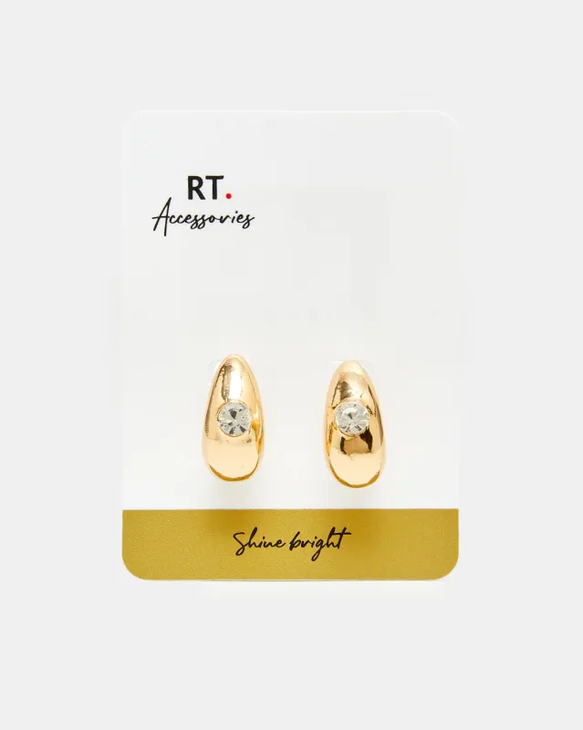 Women Gold Embellished Earrings sold by Redtag