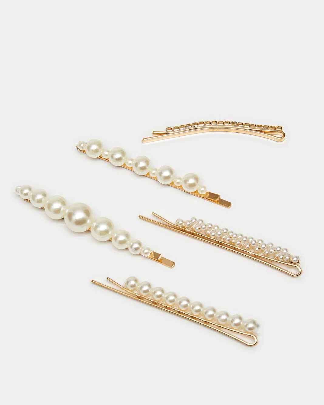 Women White Pearl Hair Clip Set (Pack of 5) sold by Redtag product image thumbnail 2