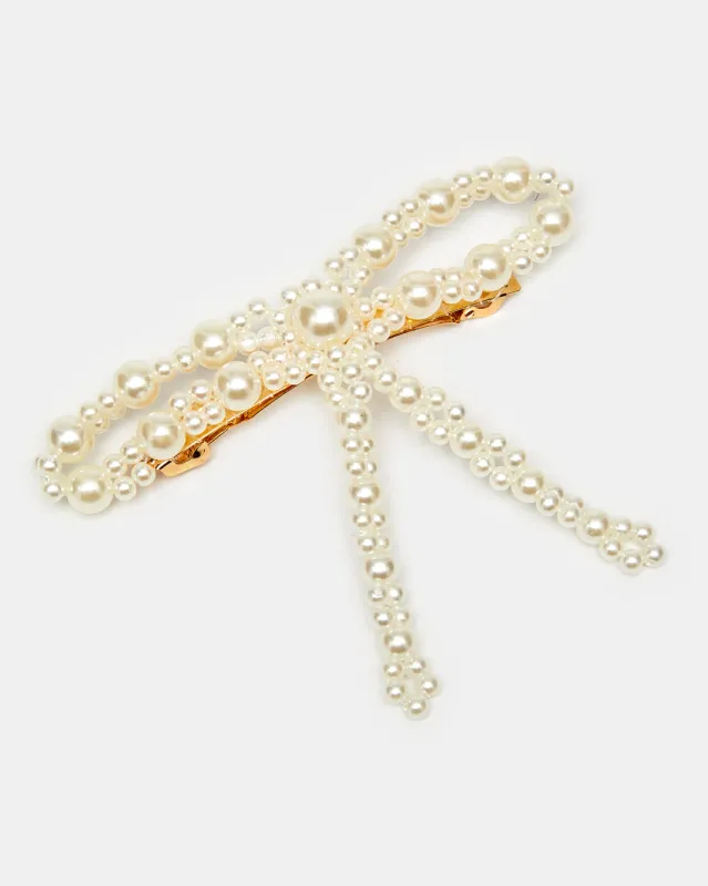 Women White Pearl Hair Clip sold by Redtag