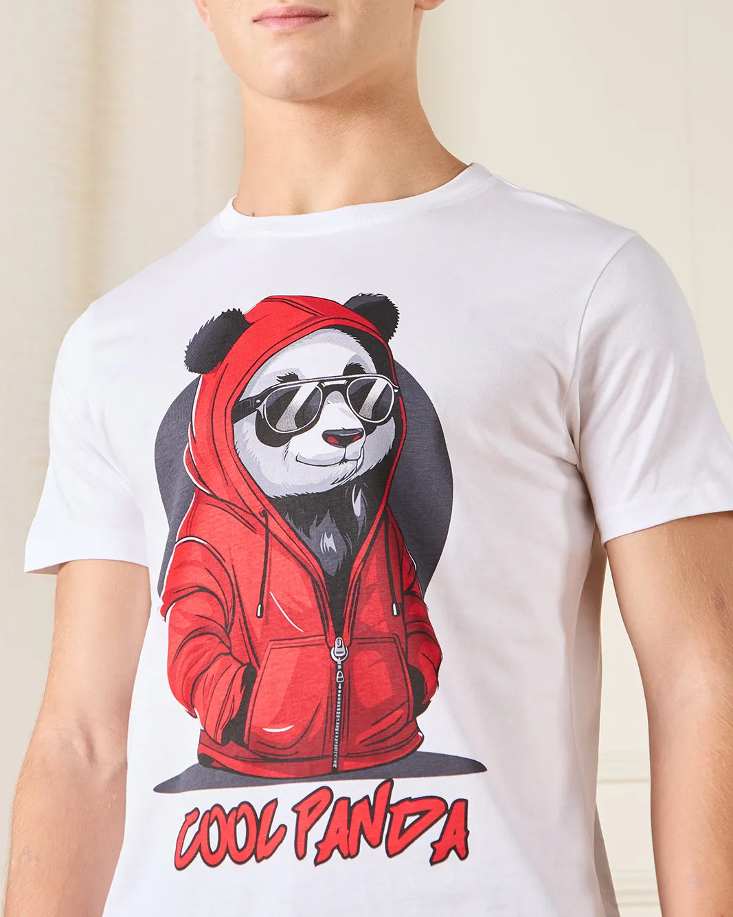 Senior Boys White Cool Panda Graphic T-Shirt sold by Redtag product image thumbnail 4