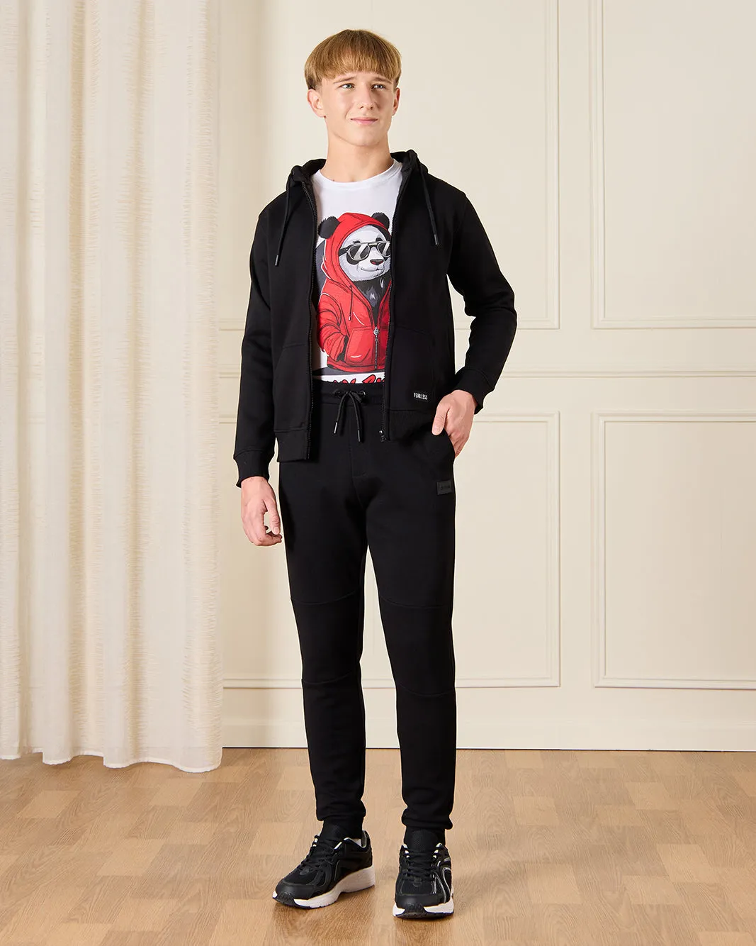 Senior Boys White Cool Panda Graphic T-Shirt sold by Redtag product image thumbnail 2