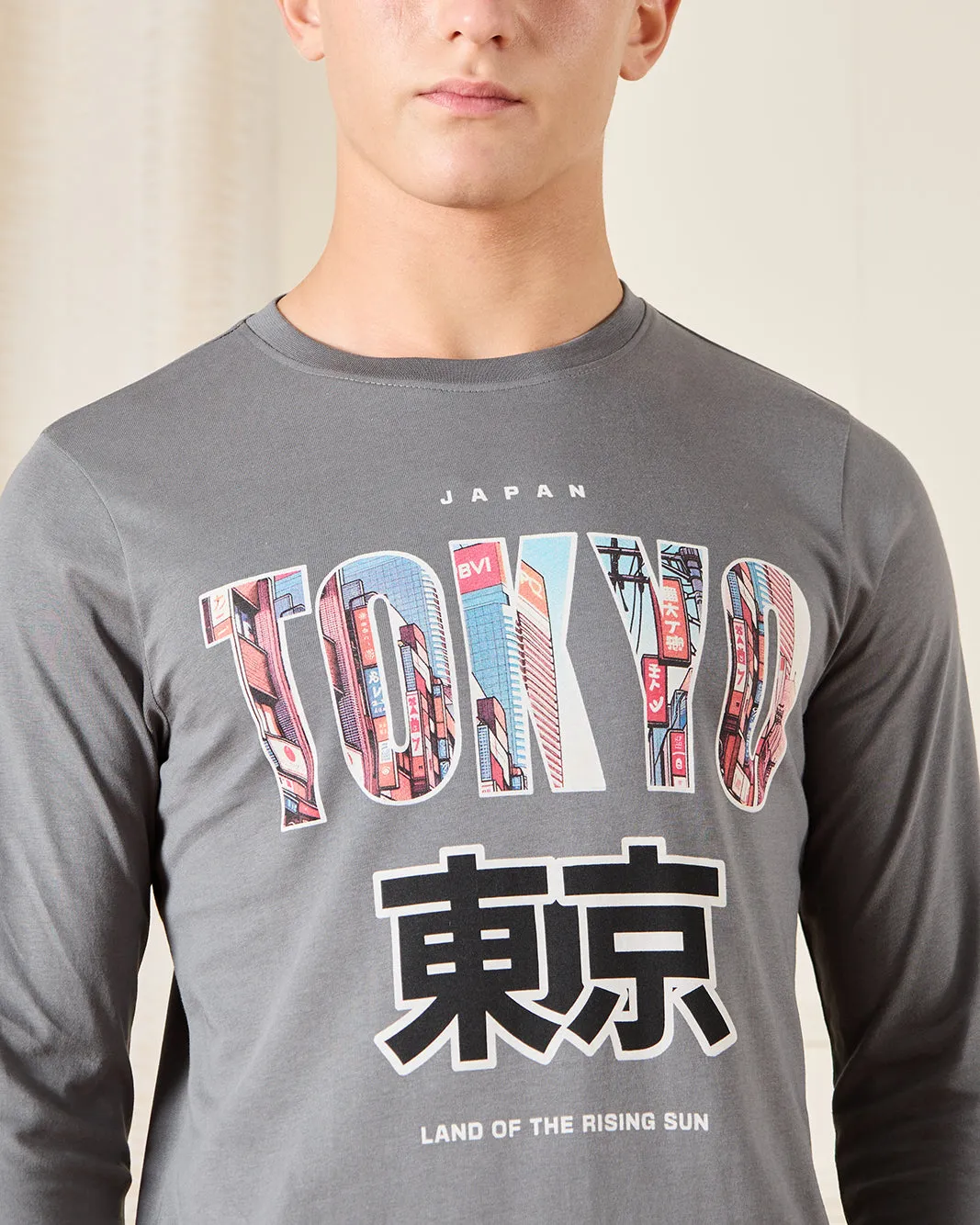 Senior Boys Charcoal Graphic T-Shirt sold by Redtag product image thumbnail 4