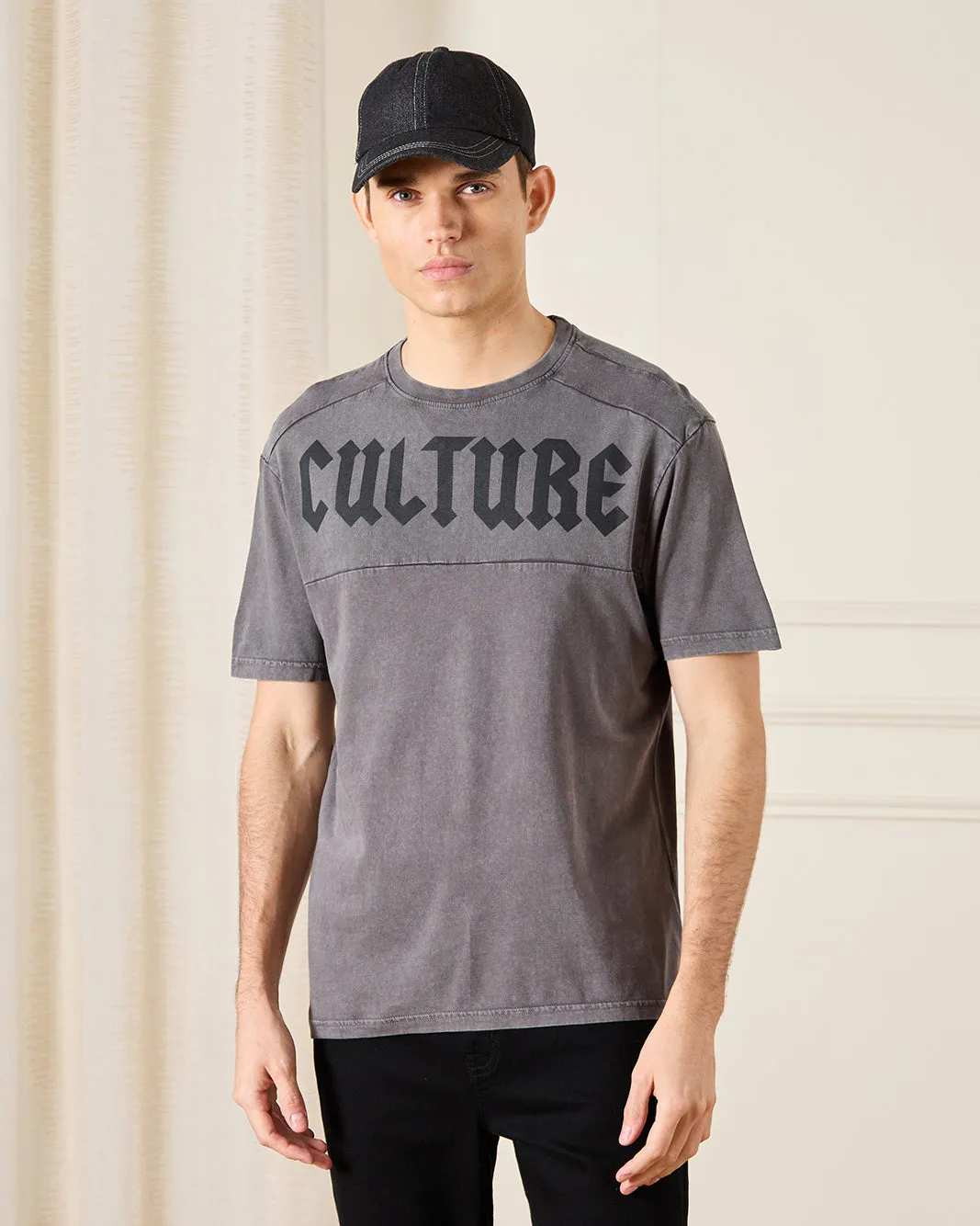Men Grey Printed T-shirt sold by Redtag