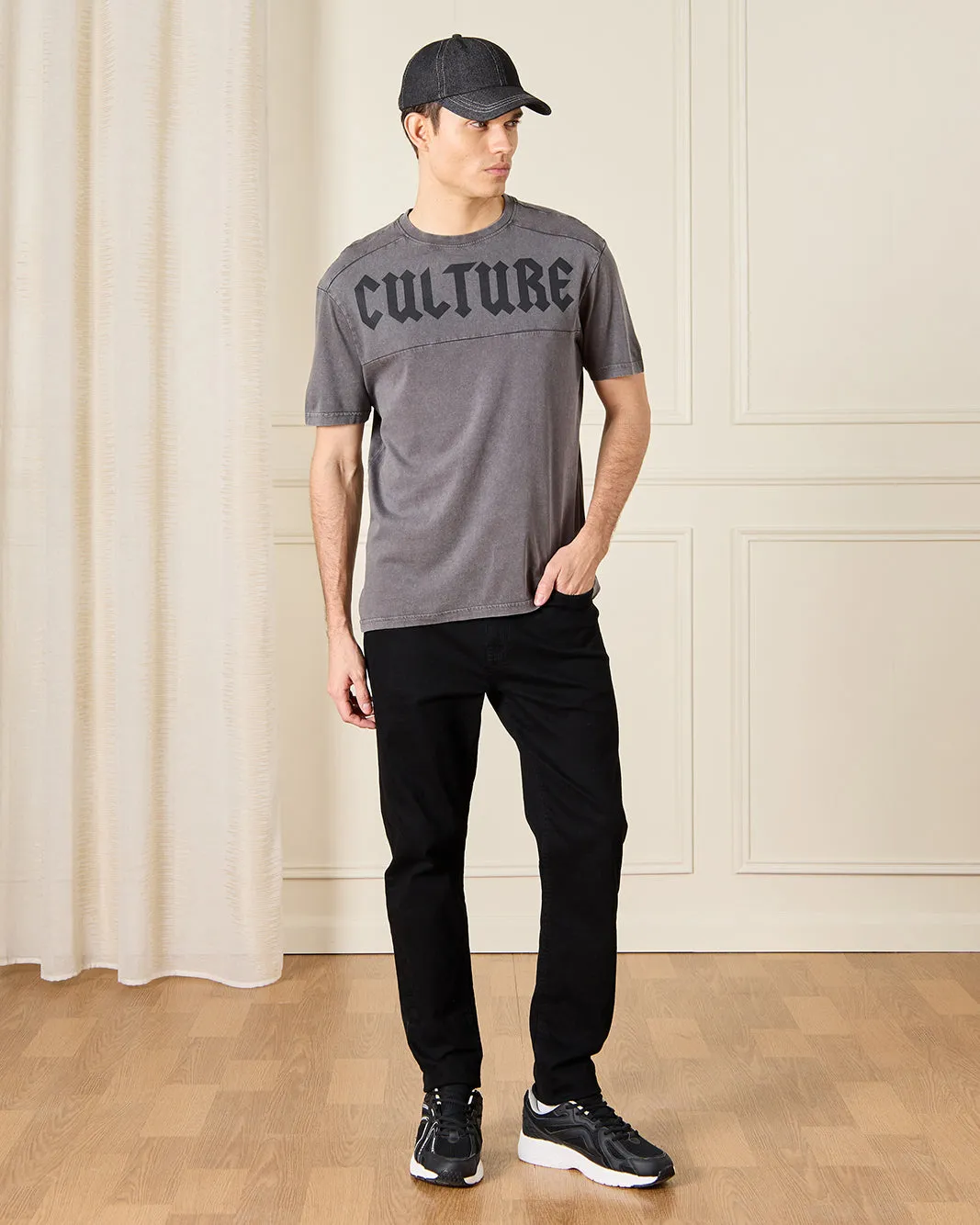 Men Grey Printed T-shirt sold by Redtag product image thumbnail 2