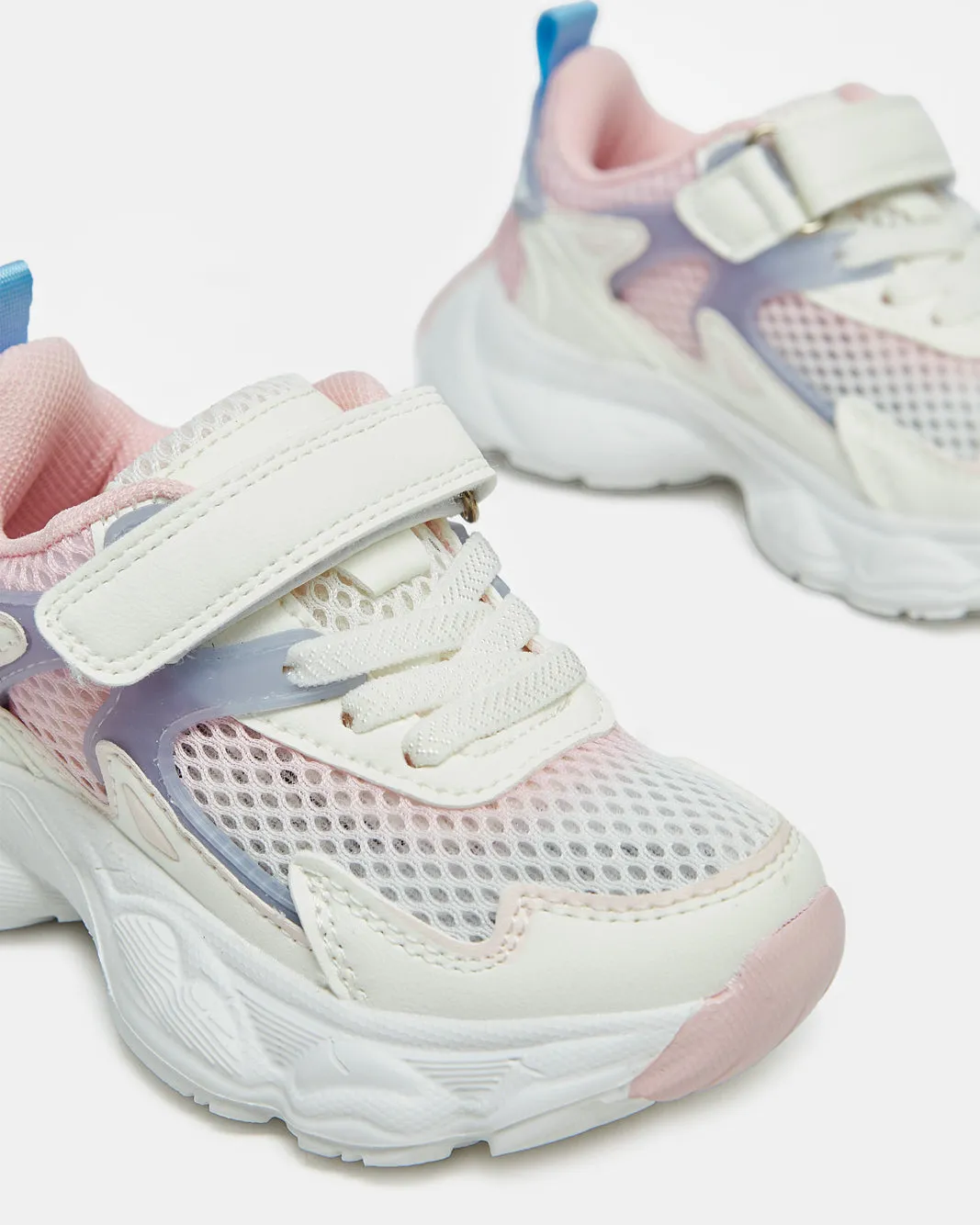 Girls White Velcro Mesh Trainer sold by Redtag product image thumbnail 3