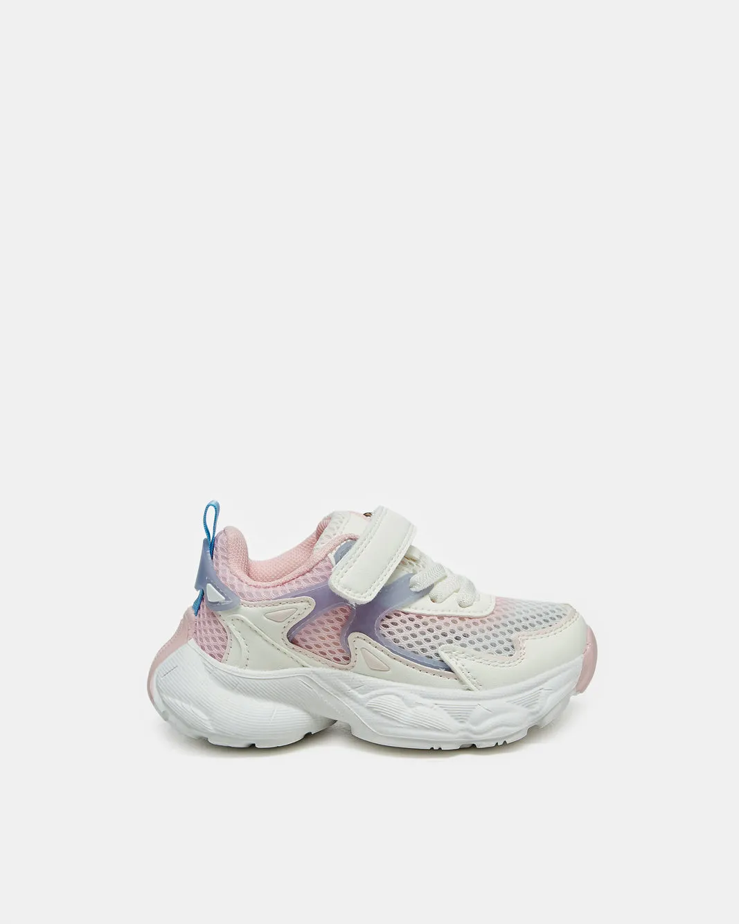 Girls White Velcro Mesh Trainer sold by Redtag