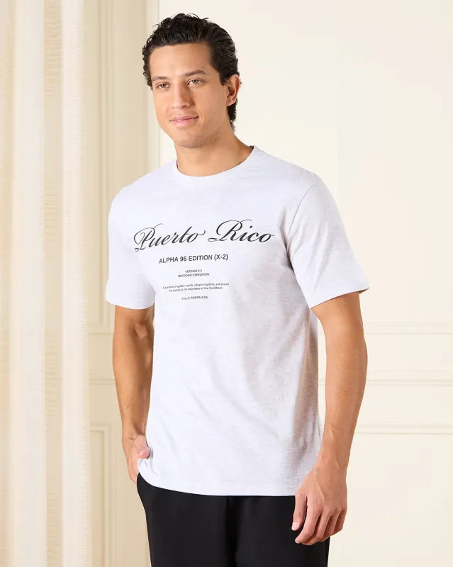 Men White Basic Graphic T-Shirt sold by Redtag