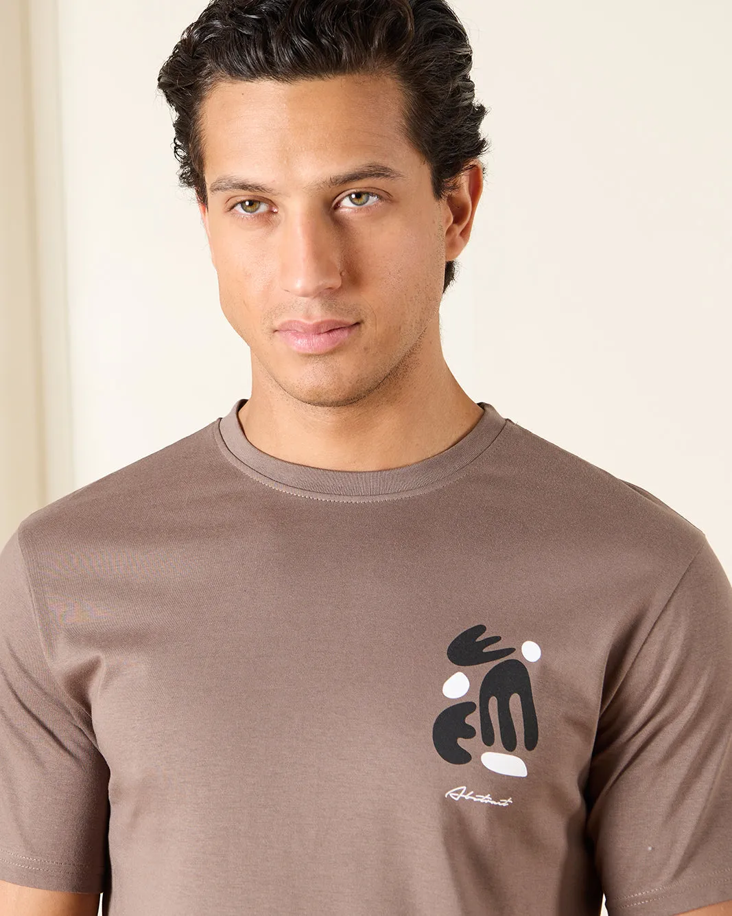 Men Brown Basic Graphic T-Shirt sold by Redtag product image thumbnail 4
