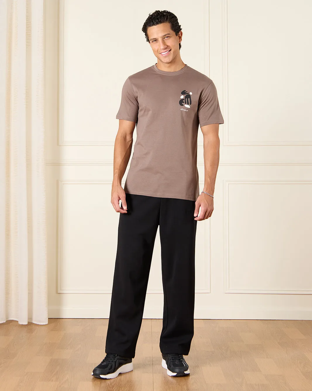 Men Brown Basic Graphic T-Shirt sold by Redtag product image thumbnail 2