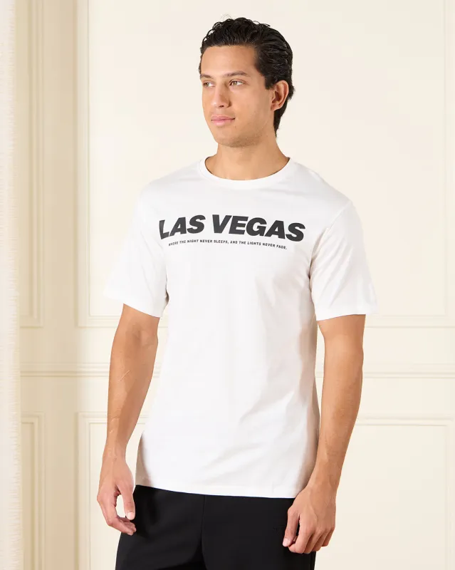 Men White Basic Graphic T-Shirt sold by Redtag