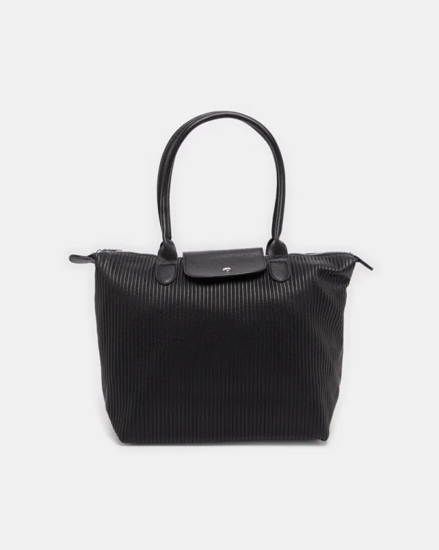 Women Black Solid Tote Bag sold by Redtag