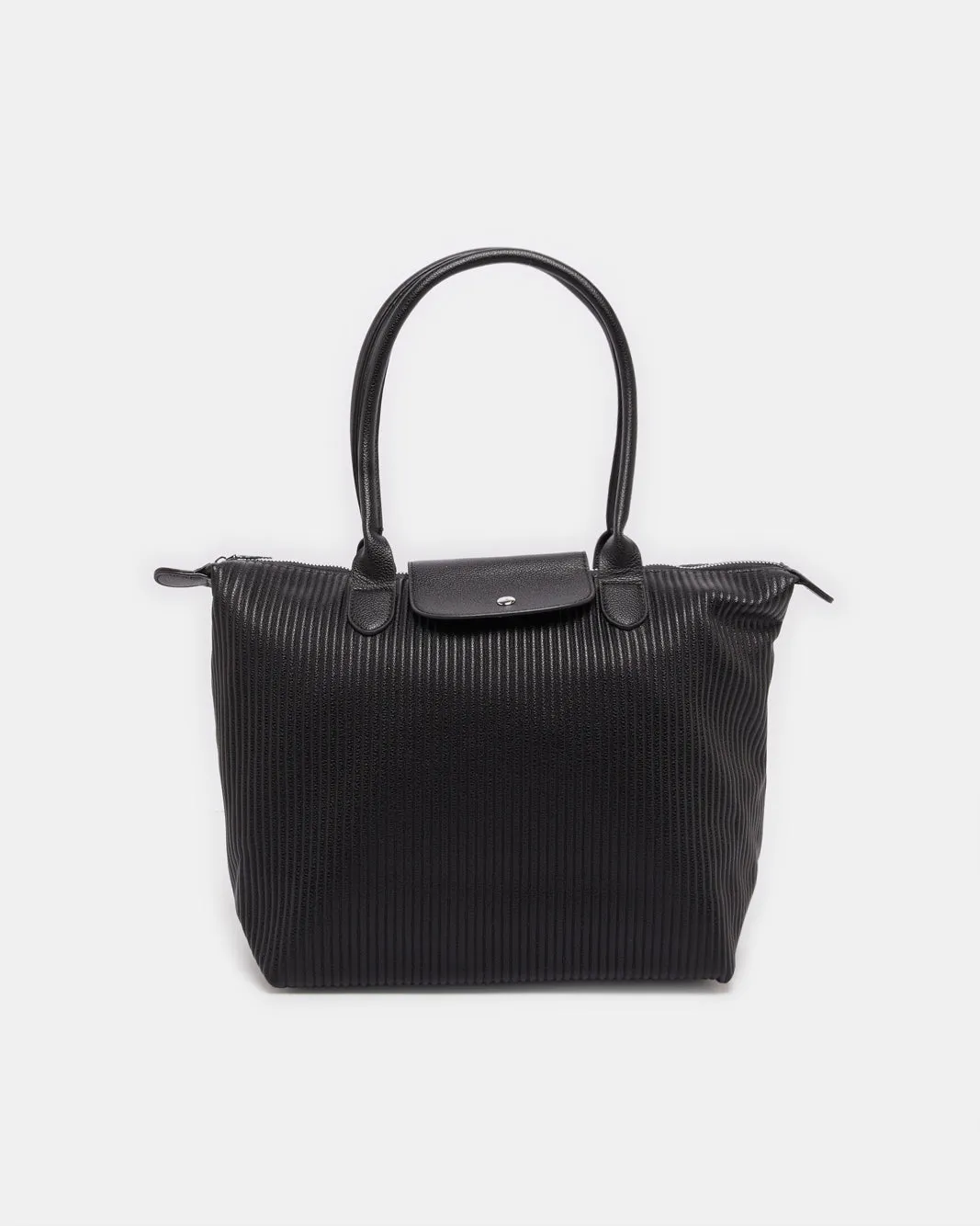 Women Black Solid Tote Bag sold by Redtag