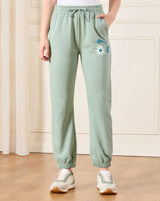 Senior Girls Mint Printed Track Pants sold by Redtag