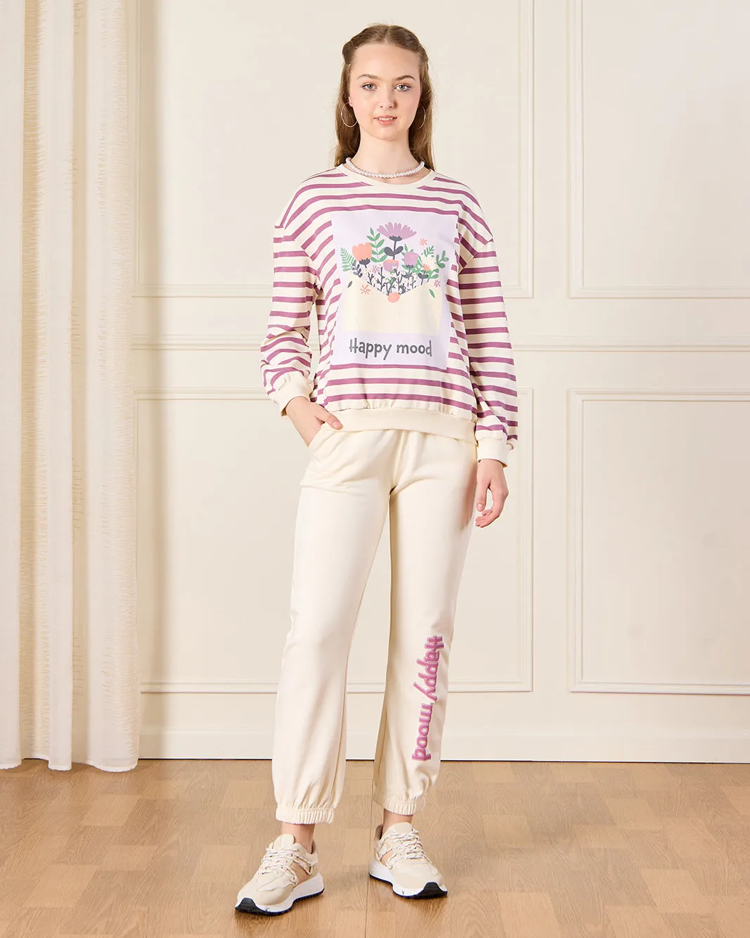 Senior Girls Beige Printed Track Pants sold by Redtag product image thumbnail 2