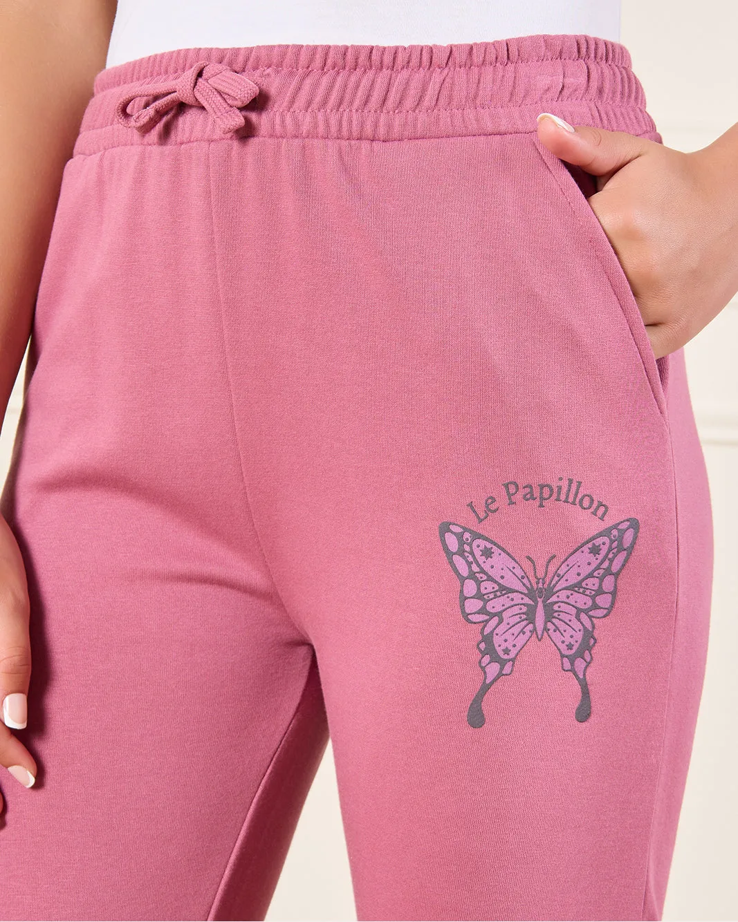 Senior Girls Pink Printed Track Pants sold by Redtag product image thumbnail 4