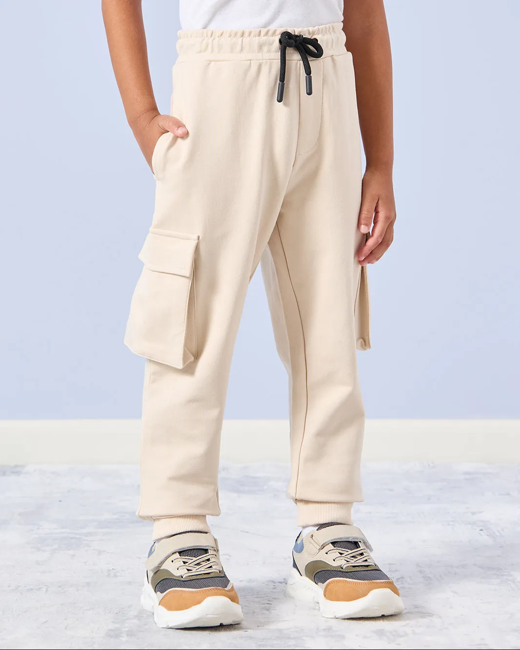 Boys Ivory Cargo Pocket Track Pants sold by Redtag