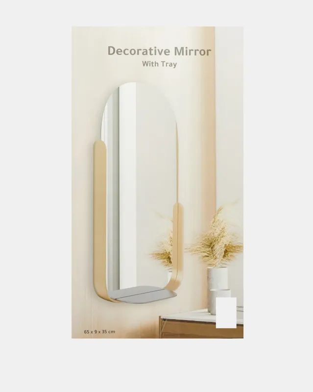 Gold Mirror With Tray sold by Redtag