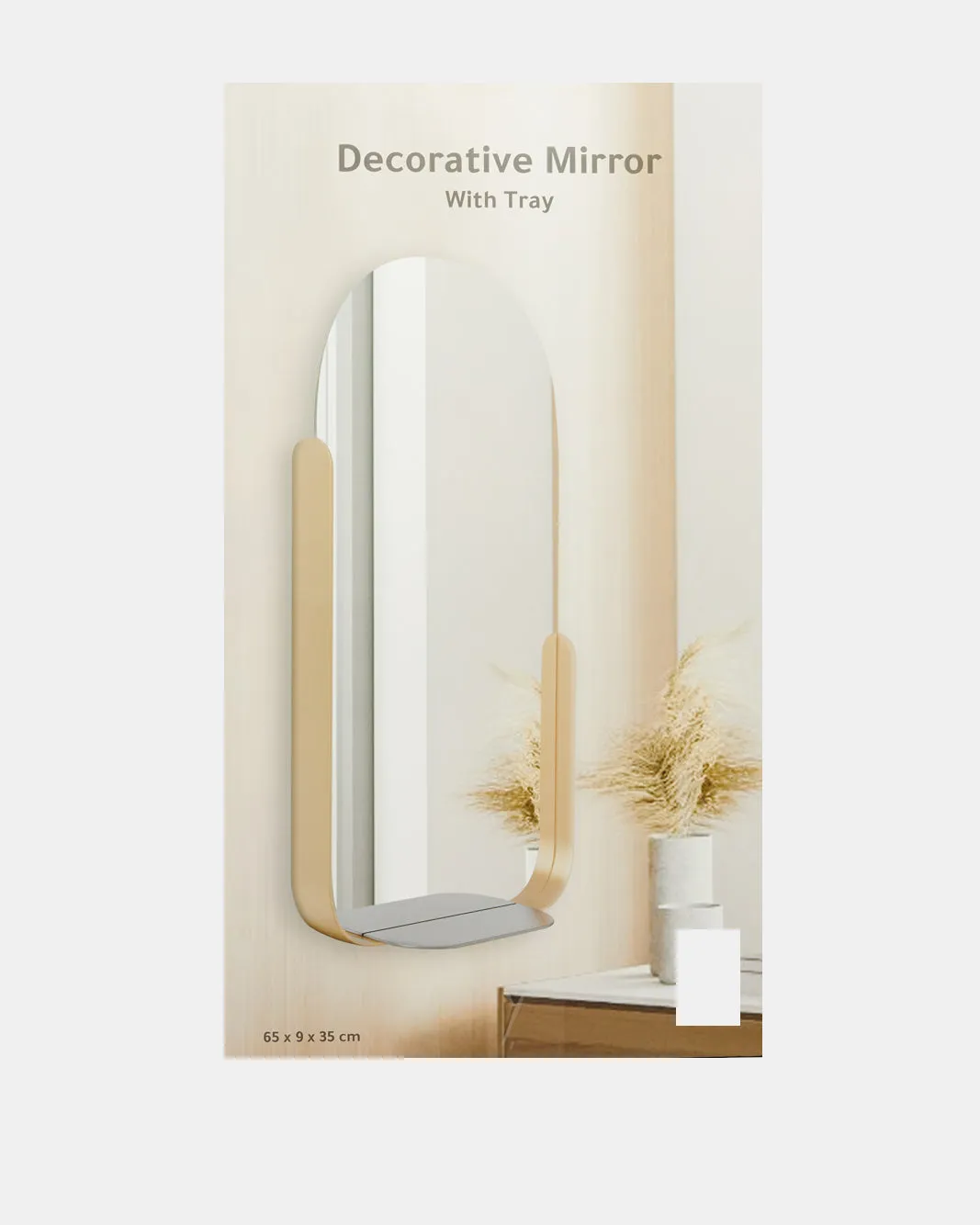 Gold Mirror With Tray sold by Redtag