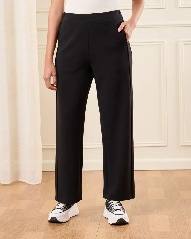 Women Black Wide leg Active Pants sold by Redtag