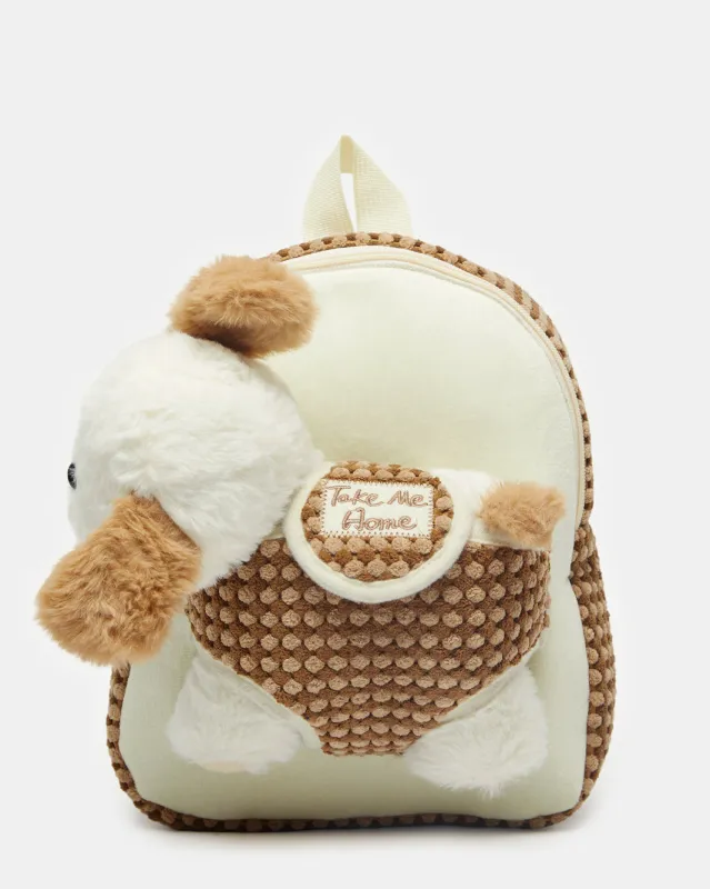 Girls Brown Fur Backpack sold by Redtag