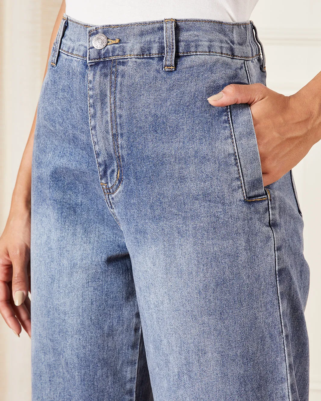 Women Blue Wide Leg Jeans sold by Redtag product image thumbnail 4