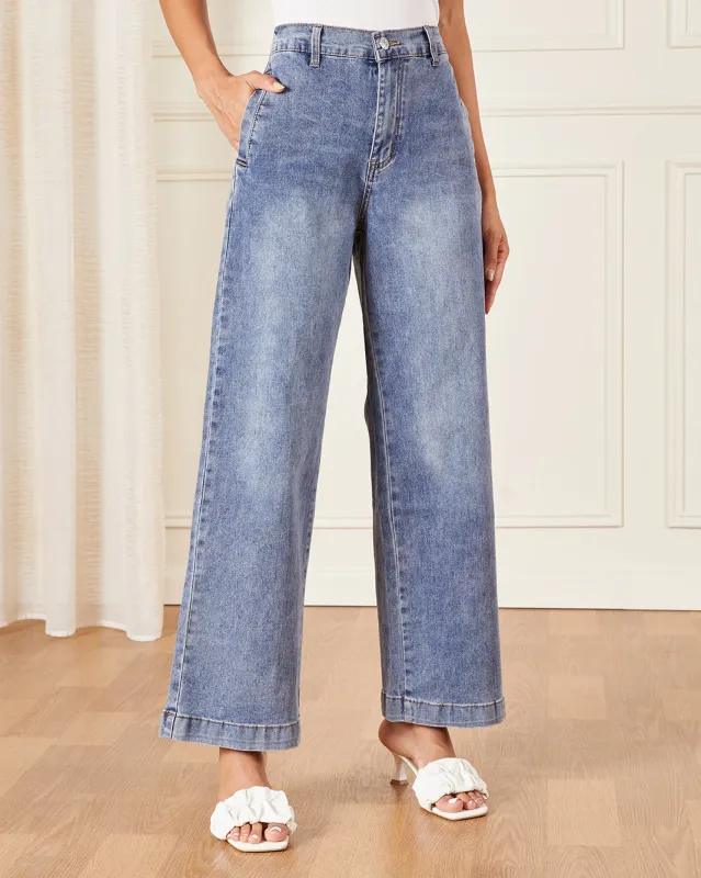 Women Blue Wide Leg Jeans sold by Redtag