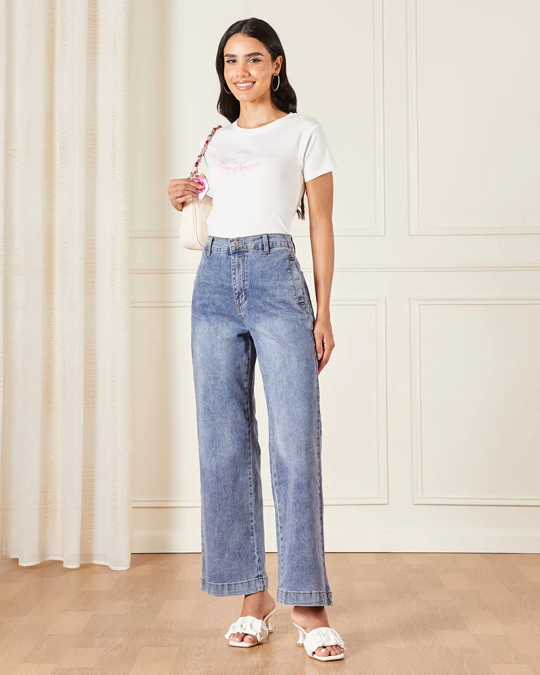 Women Blue Wide Leg Jeans sold by Redtag product image thumbnail 2
