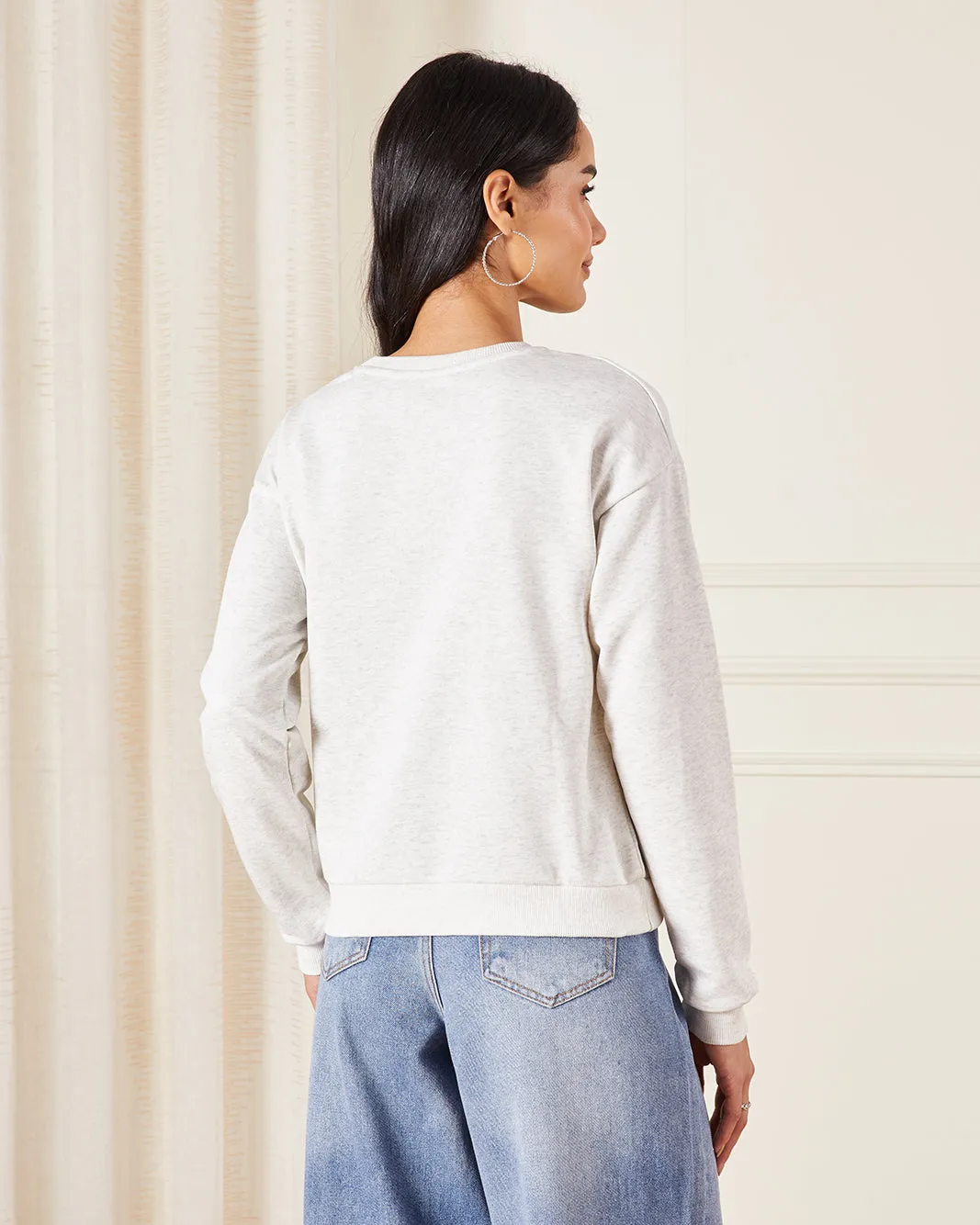 Women Grey Printed Sweatshirt sold by Redtag product image thumbnail 3