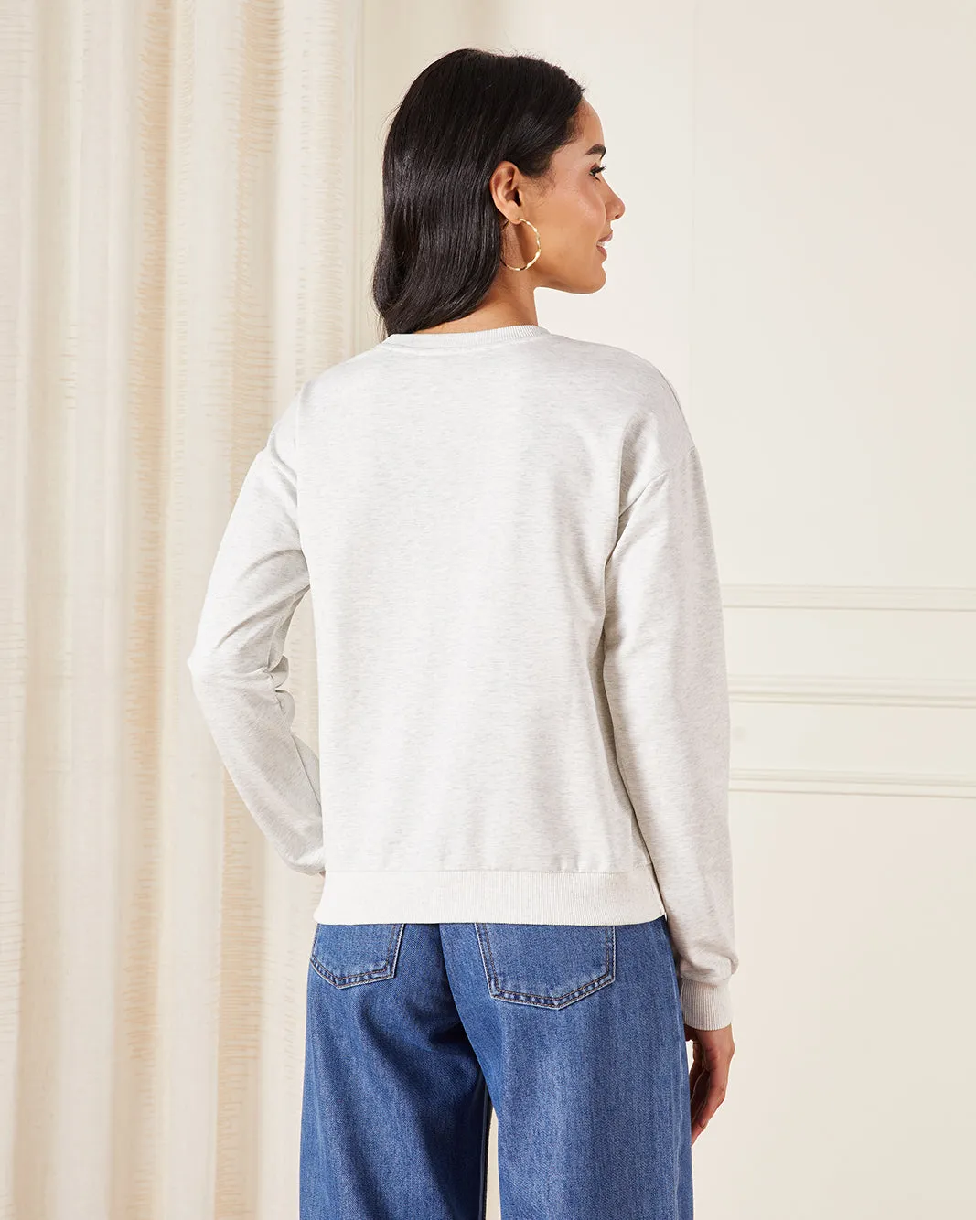 Women Grey Printed Sweatshirt sold by Redtag product image thumbnail 3