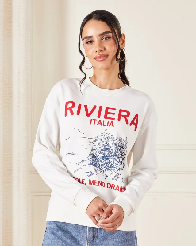 Women White Printed Sweatshirt sold by Redtag