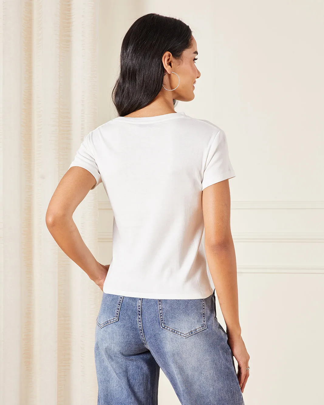 Women Ivory Printed T-Shirt sold by Redtag product image thumbnail 3