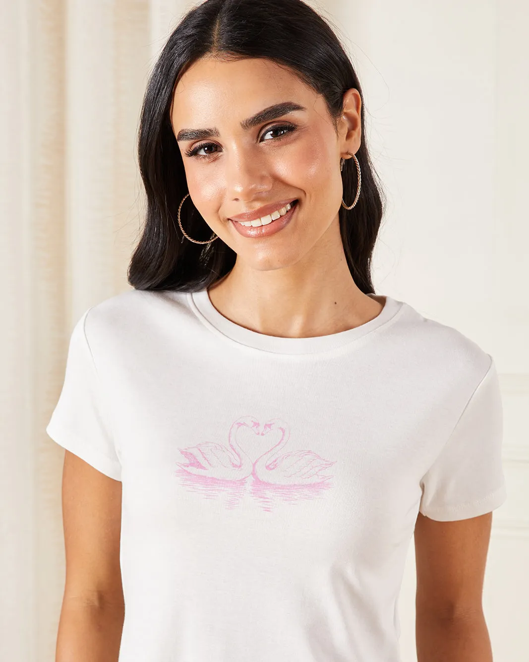 Women Ivory Printed T-Shirt sold by Redtag product image thumbnail 4
