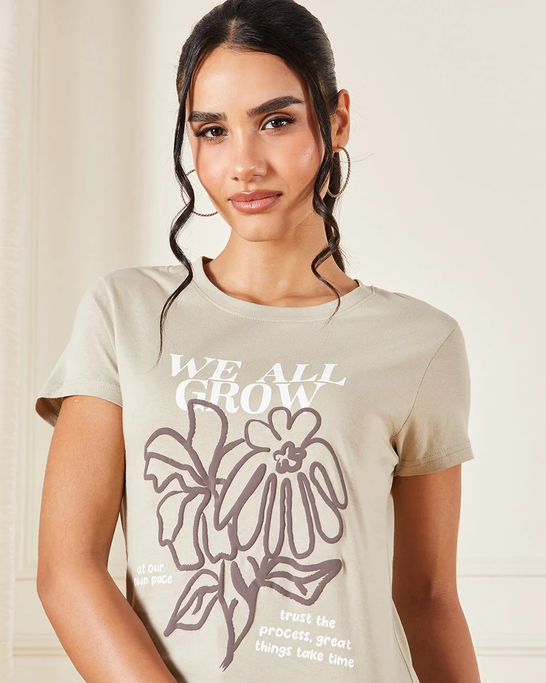 Women Ivory Printed T-Shirt sold by Redtag product image thumbnail 4